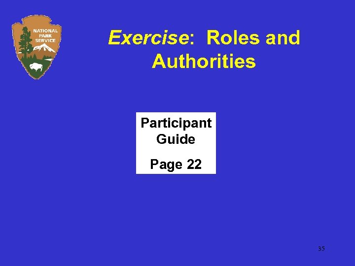 Exercise: Roles and Authorities Participant Guide Page 22 35 