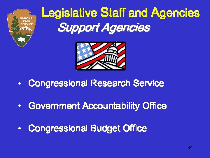 Legislative Staff and Agencies Support Agencies • Congressional Research Service • Government Accountability Office