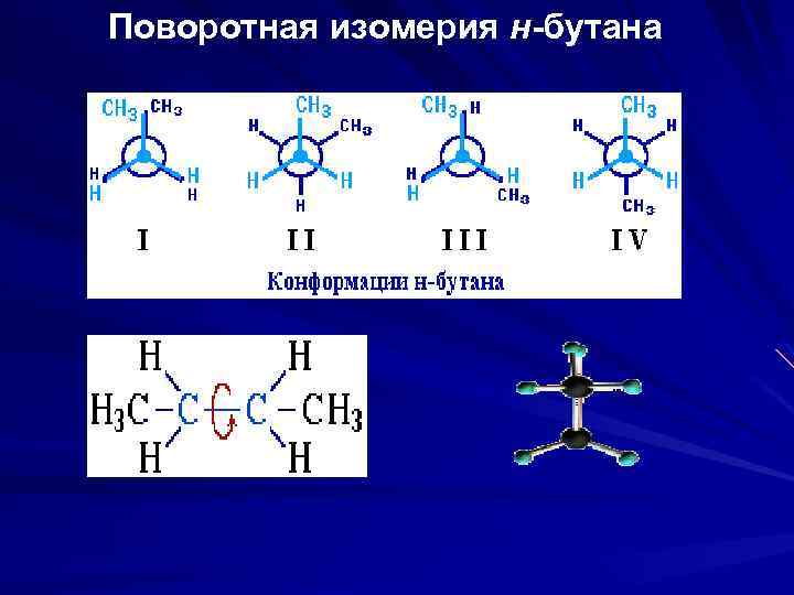 Связи в молекуле бутана