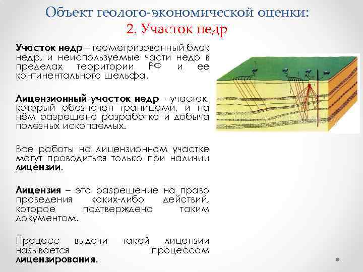 Объект геолого-экономической оценки: 2. Участок недр – геометризованный блок недр, и неиспользуемые части недр