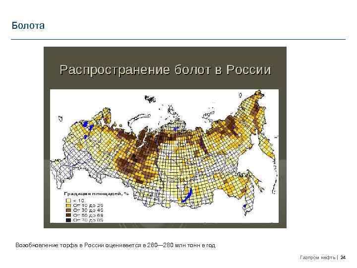 Болота Возобновление торфа в России оценивается в 260— 280 млн тонн в год Газпром