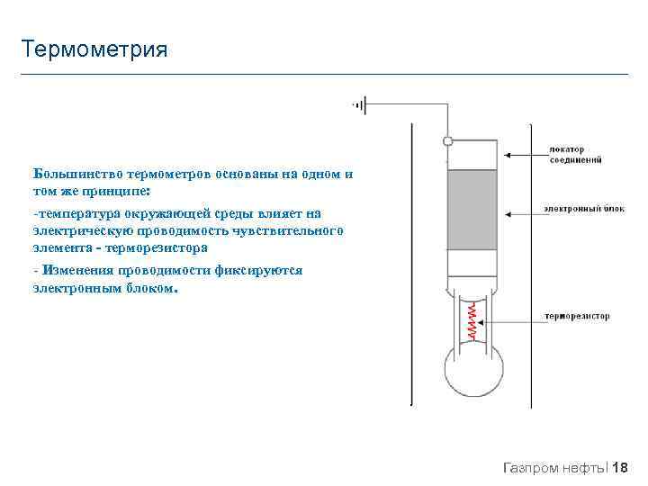 Термометрия Большинство термометров основаны на одном и том же принципе: -температура окружающей среды влияет