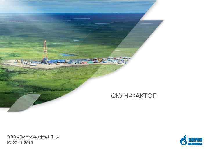 СКИН-ФАКТОР ООО «Газпромнефть НТЦ» 23 -27. 11. 2015 Газпром нефть 1 