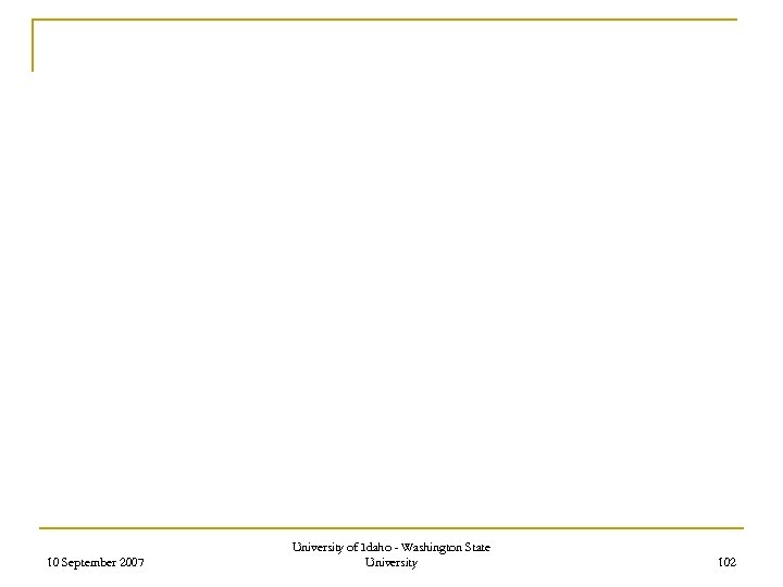 10 September 2007 University of Idaho - Washington State University 102 