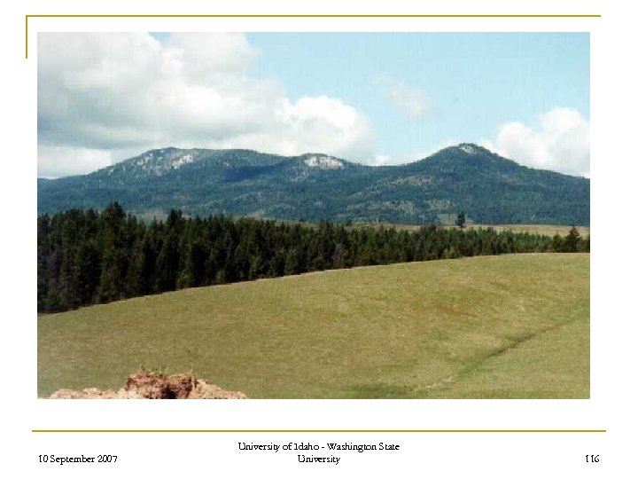 10 September 2007 University of Idaho - Washington State University 116 