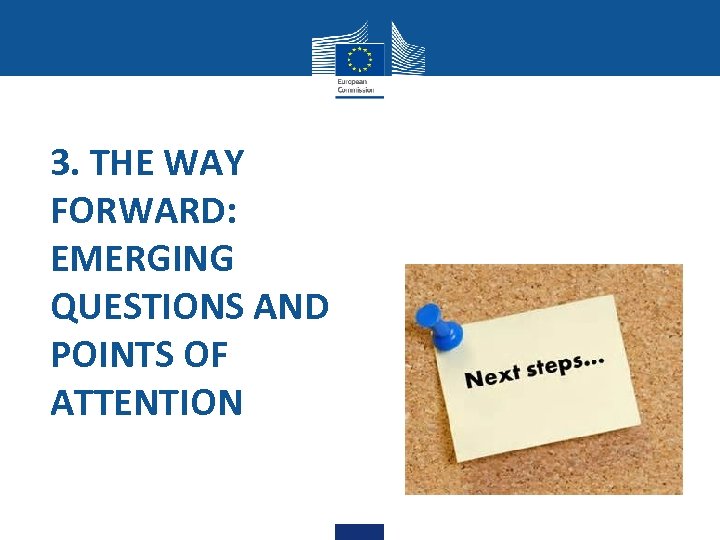 3. THE WAY FORWARD: EMERGING QUESTIONS AND POINTS OF ATTENTION 