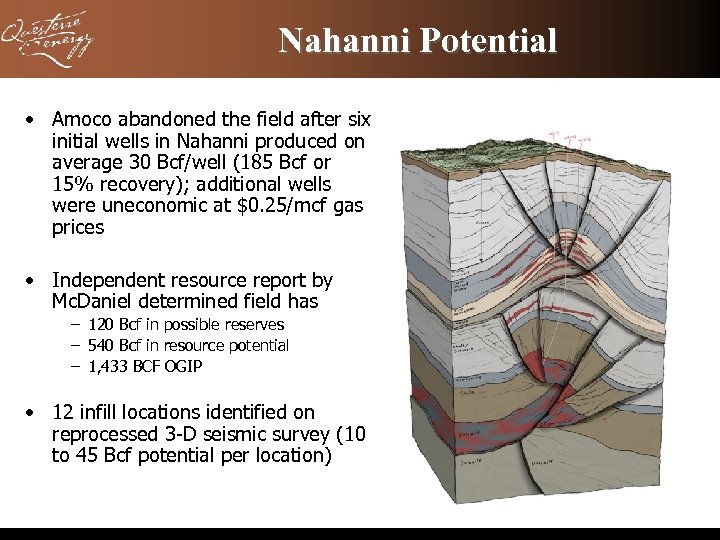 Nahanni Potential • Amoco abandoned the field after six initial wells in Nahanni produced