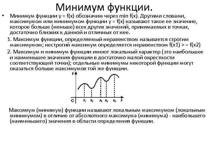 Калькулятор минимума функции