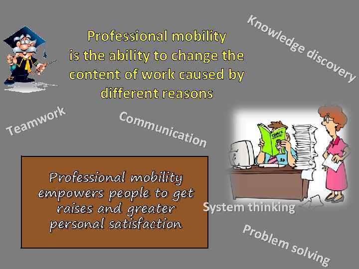 Kn ow led Professional mobility ge dis is the ability to change the cov