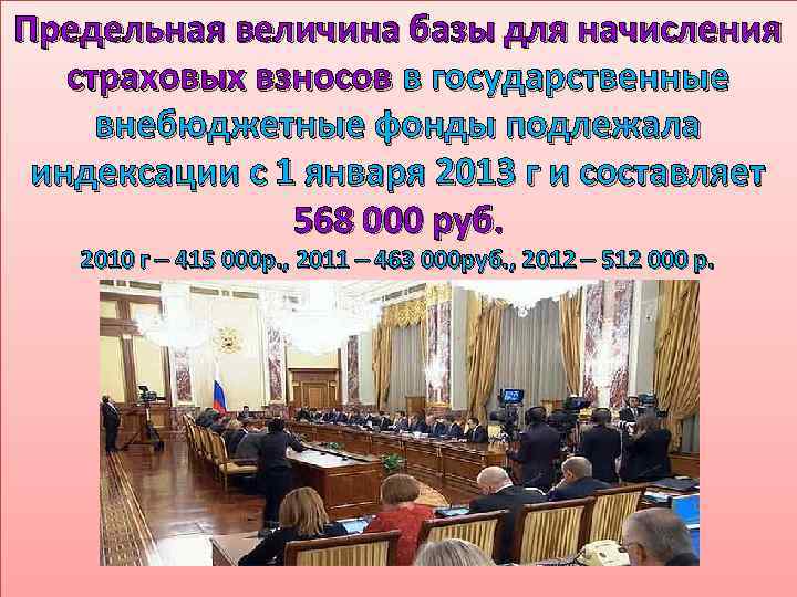 Предельная величина базы для начисления страховых взносов в государственные внебюджетные фонды подлежала индексации с