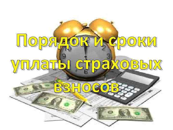 Порядок и сроки уплаты страховых взносов 