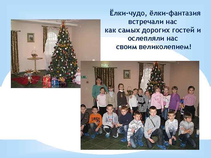 Ёлки-чудо, ёлки-фантазия встречали нас как самых дорогих гостей и ослепляли нас своим великолепием! 