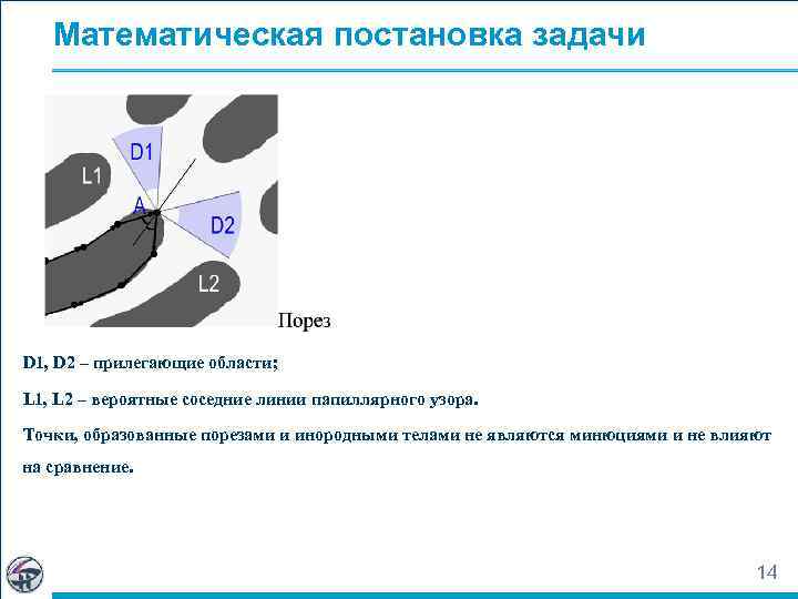 Математическая постановка задачи D 1, D 2 – прилегающие области; L 1, L 2