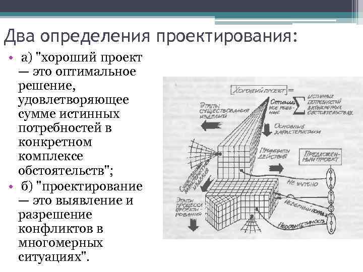 Два определения проектирования: • а) 