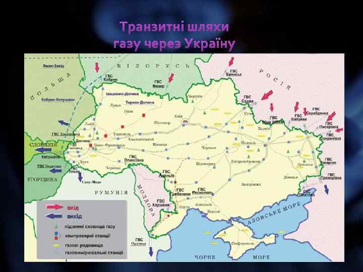 Транзитні шляхи газу через Україну 