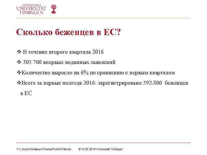 Сколько беженцев в ЕС? v В течение второго квартала 2016 v 305 700 впервые