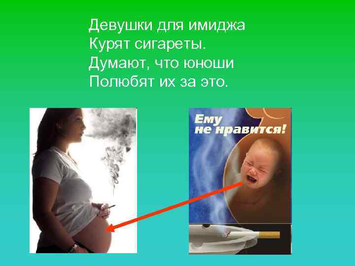 Девушки для имиджа Курят сигареты. Думают, что юноши Полюбят их за это. 