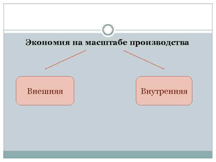 Экономия на масштабе производства Внешняя Внутренняя 