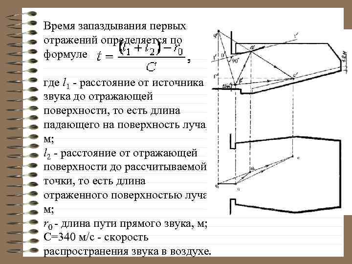 Время запаздывания первых отражений определяется по формуле где l 1 - расстояние от источника