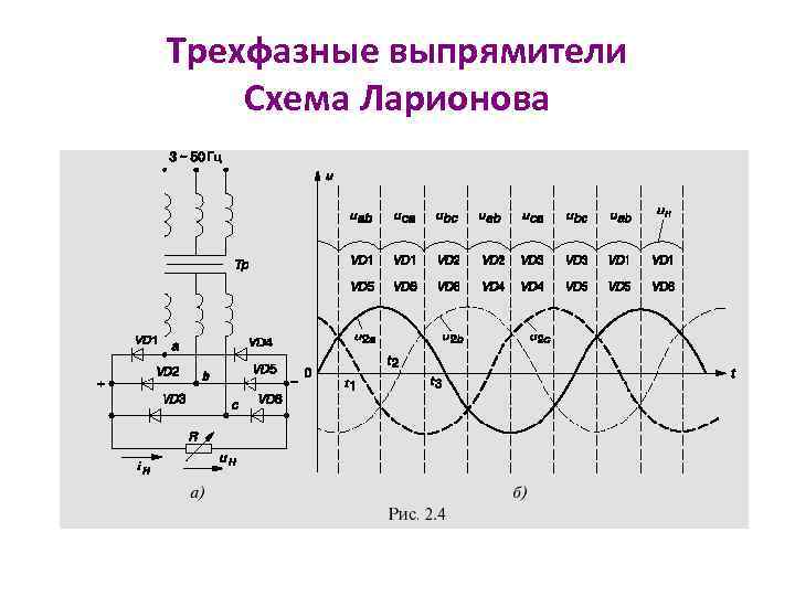 Трехфазные выпрямители Схема Ларионова 