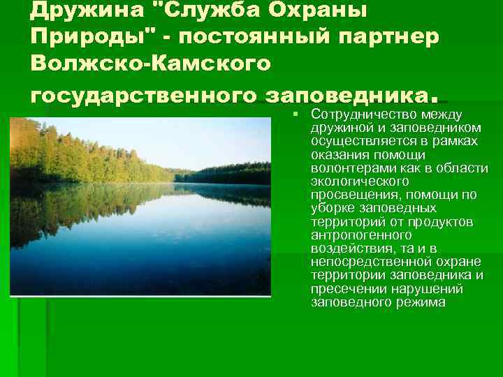 Волжско камский государственный природный биосферный заповедник презентация