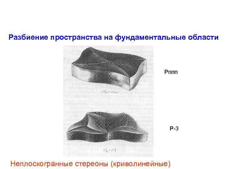 Разбиение пространства на фундаментальные области Pnnn P-3 Неплоскогранные стереоны (криволинейные) 