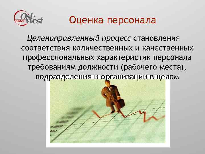 Оценка персонала Целенаправленный процесс становления соответствия количественных и качественных профессиональных характеристик персонала требованиям должности