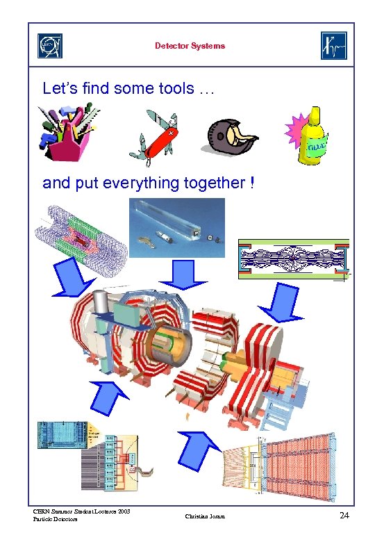 Detector Systems Let’s find some tools … and put everything together ! CERN Summer