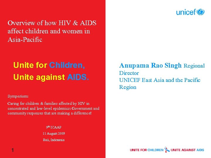 Overview of how HIV & AIDS affect children and women in Asia-Pacific Unite for
