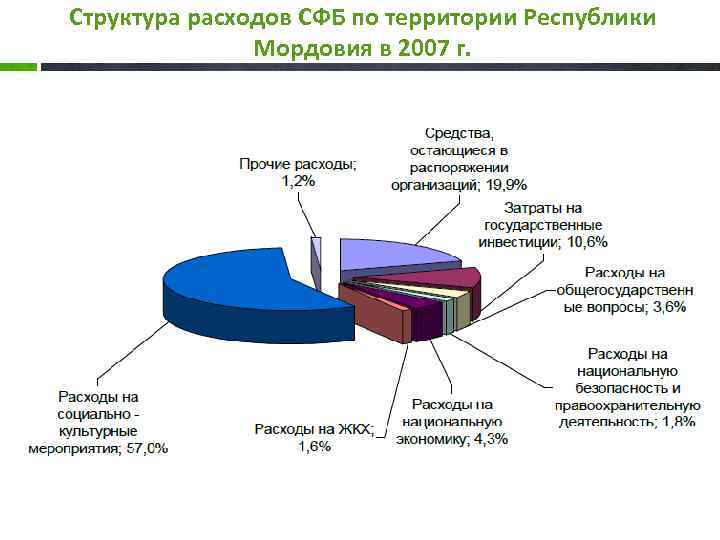 Структура расходов СФБ по территории Республики Мордовия в 2007 г. 