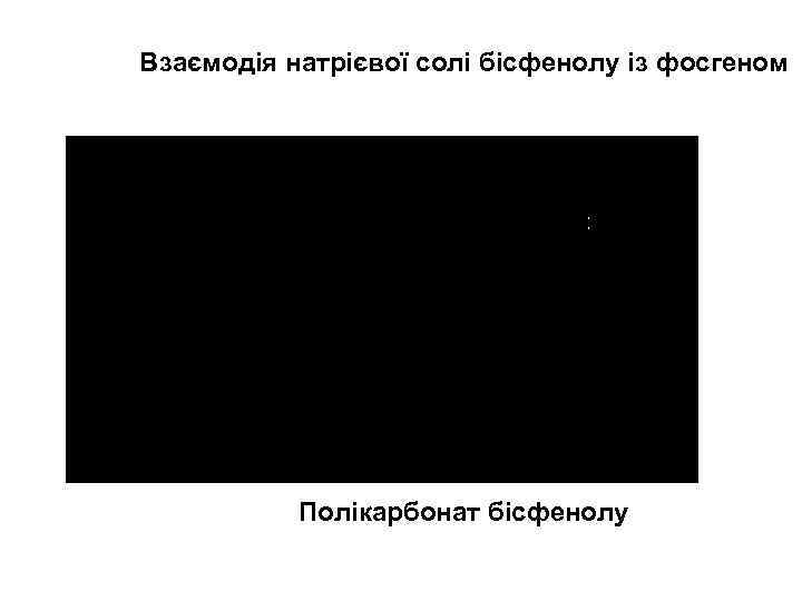 Взаємодія натрієвої солі бісфенолу із фосгеном Полікарбонат бісфенолу 