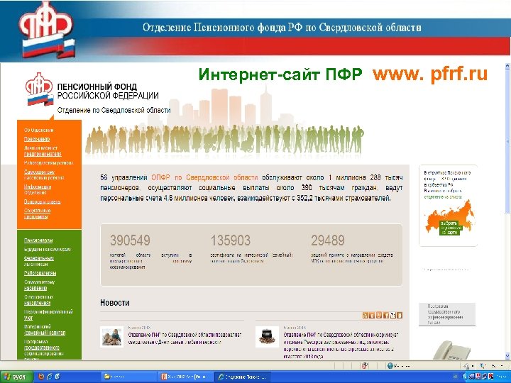 Интернет-сайт ПФР www. pfrf. ru 