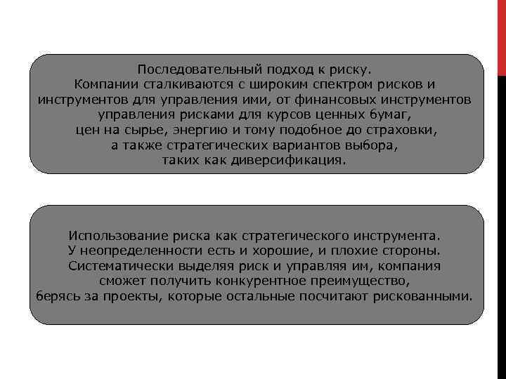Последовательный подход к риску. Компании сталкиваются с широким спектром рисков и инструментов для управления