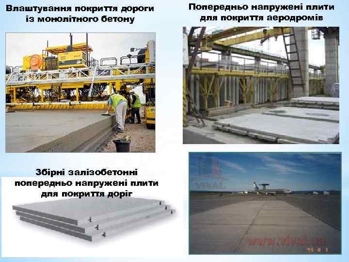 Влаштування покриття дороги із монолітного бетону Збірні залізобетонні попередньо напружені плити для покриття доріг