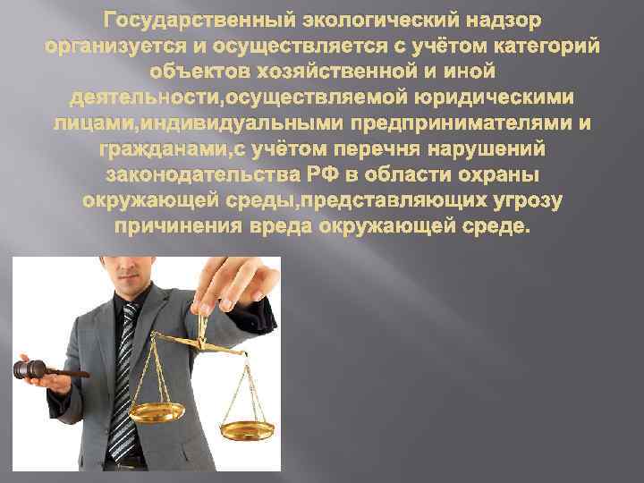 Государственный экологический надзор организуется и осуществляется с учётом категорий объектов хозяйственной и иной деятельности,