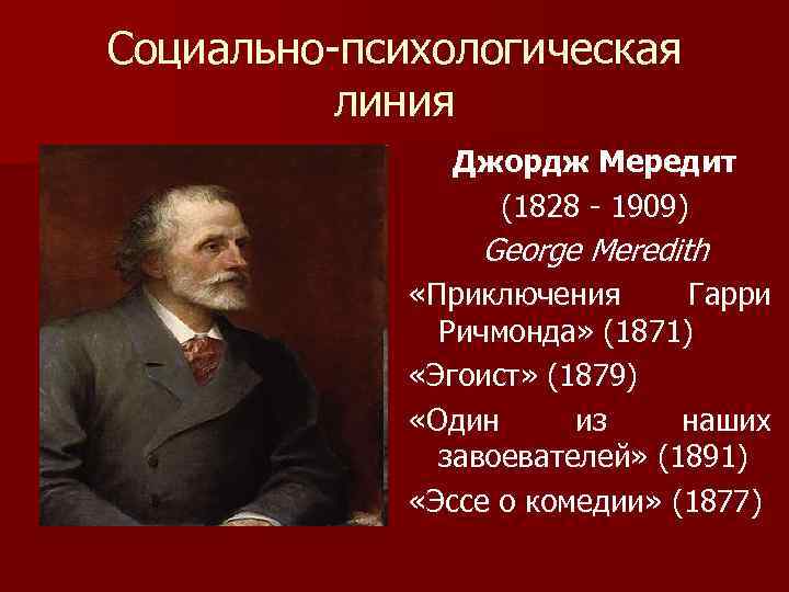 Литература рубежа xix xx веков. Джордж Мередит эгоист. 12 Февраля – 195 лет со дня рождения Джорджа Мередита (1828–1909). Список литературы (рубеж XIX – XX веков) 1. Золя э. Жерминаль. George Meredith Biography and works ppt.