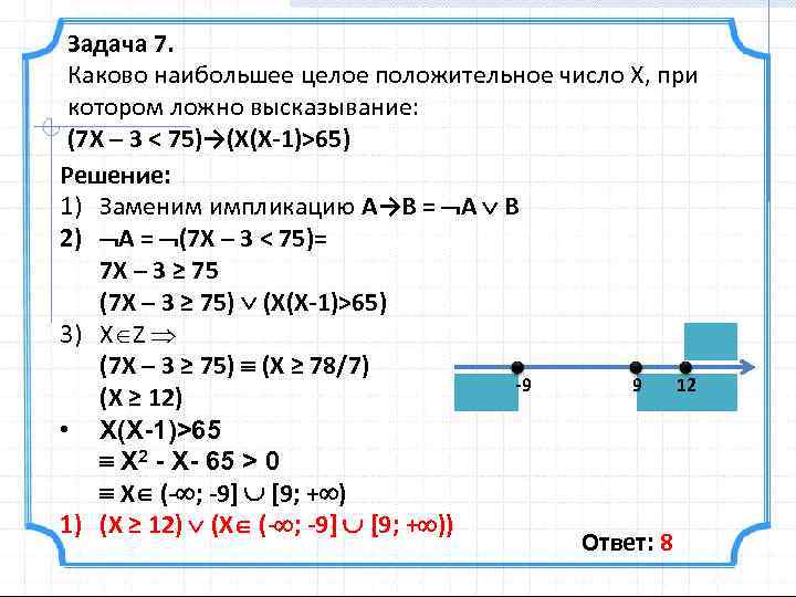 Для какого числа х ложно