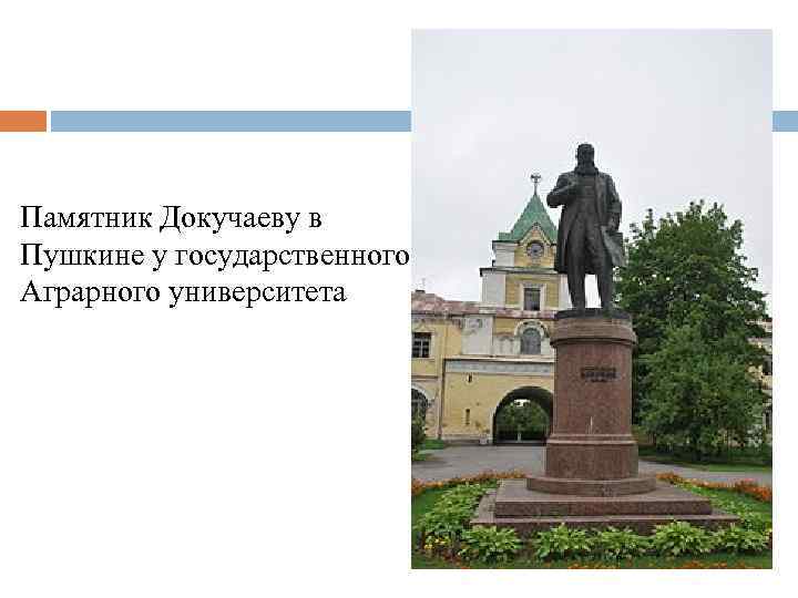 Памятник Докучаеву в Пушкине у государственного Аграрного университета 