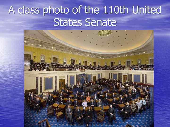 A class photo of the 110 th United States Senate 