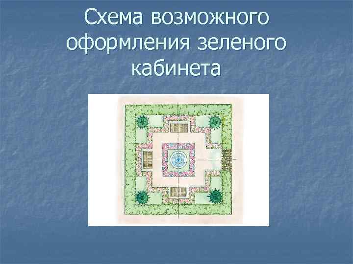 Схема возможного оформления зеленого кабинета 