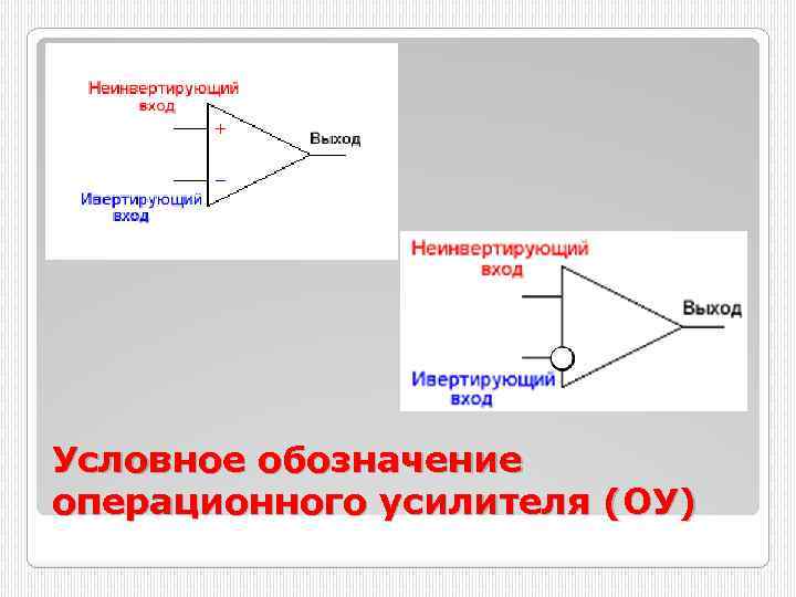 Как обозначается операционный усилитель на схеме