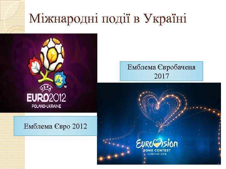 Міжнародні події в Україні Емблема Євробаченя 2017 Емблема Євро 2012 4 