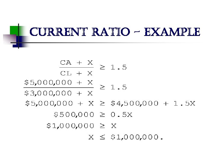 current ratio - example 