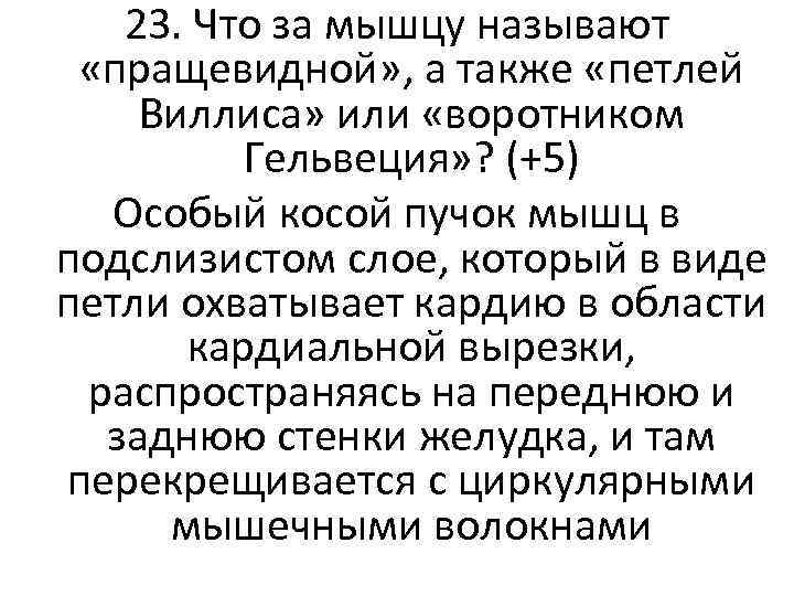 23. Что за мышцу называют «пращевидной» , а также «петлей Виллиса» или «воротником Гельвеция»