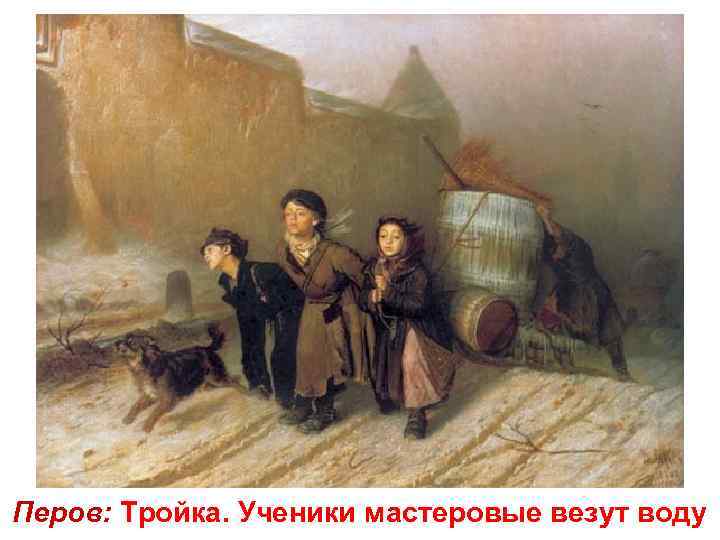 Перов: Тройка. Ученики мастеровые везут воду 