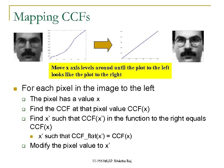Mapping CCFs Move x axis levels around until the plot to the left looks