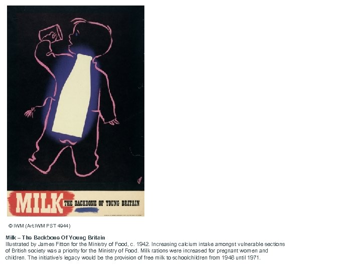 © IWM (Art. IWM PST 4944) Milk – The Backbone Of Young Britain Illustrated