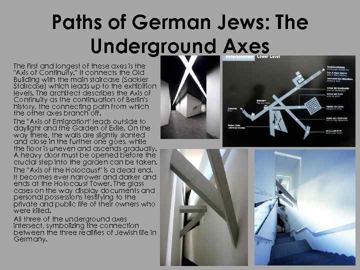 Paths of German Jews: The Underground Axes The first and longest of these axes