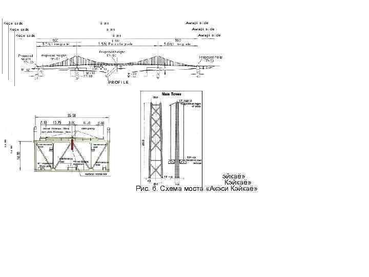 Рис. 6. Схема моста «Акэси Кэйкаё» 