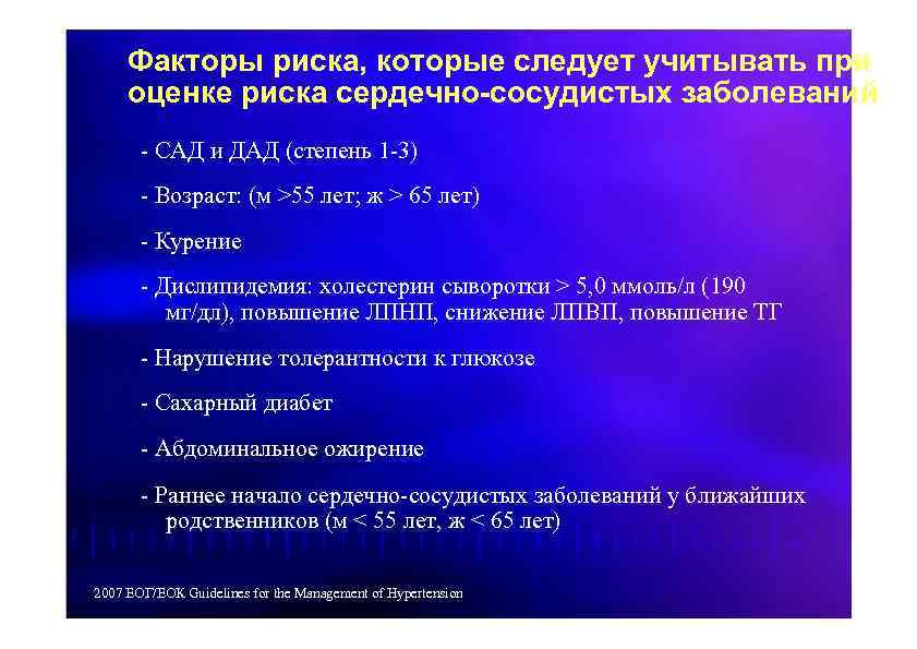 Факторы риска сердечно сосудистых заболеваний презентация